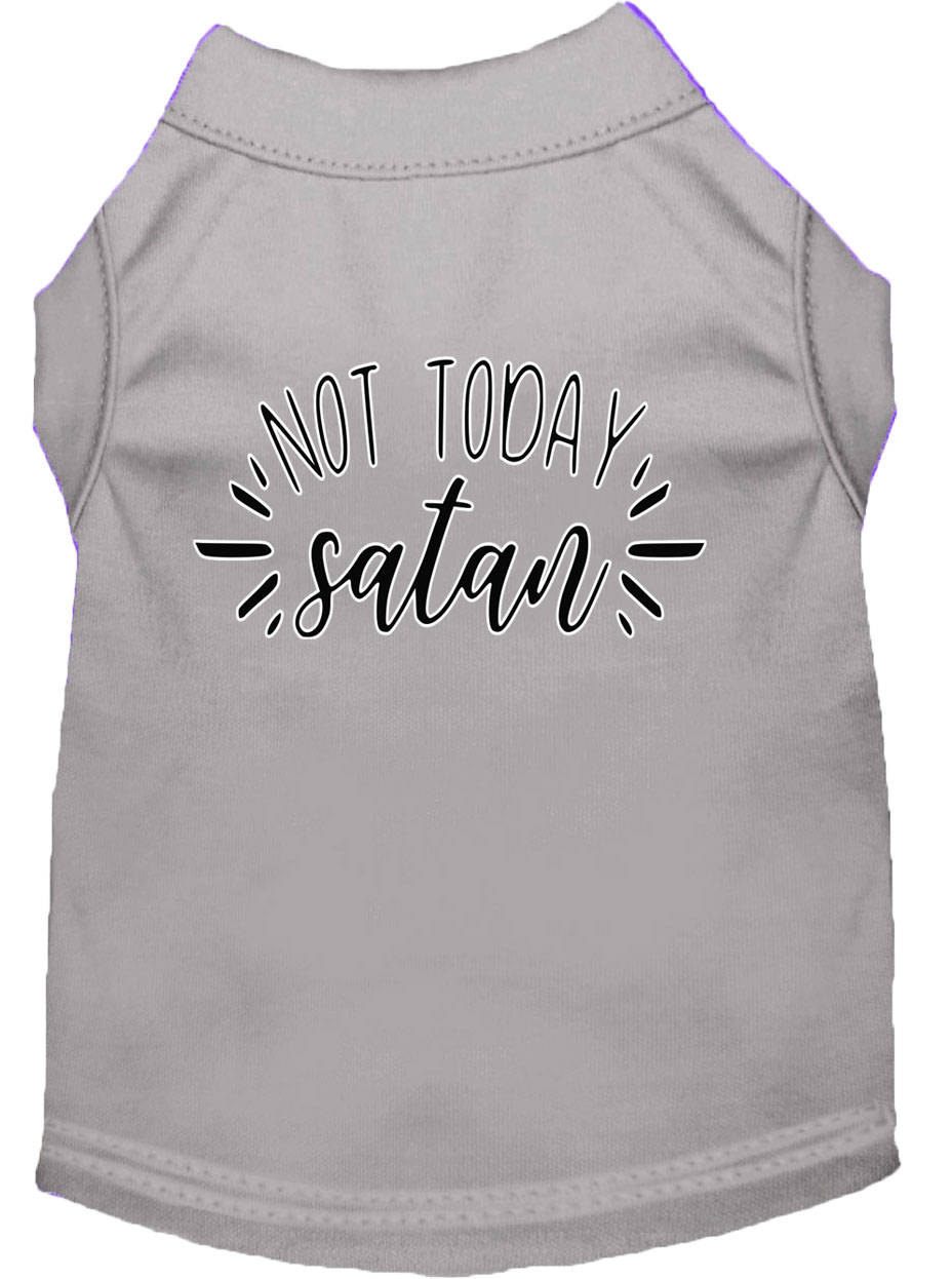 Not Today Satan Screen Print Dog Shirt Grey XL